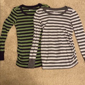2pk GAP Maternity long sleeve striped shirts